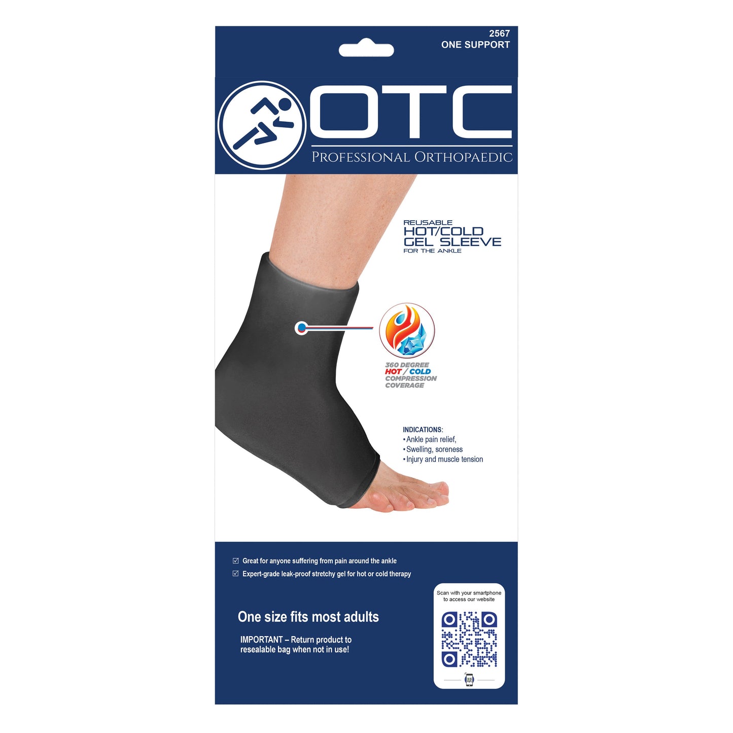 2567 / REUSABLE HOT/COLD GEL SLEEVE FOR ANKLE