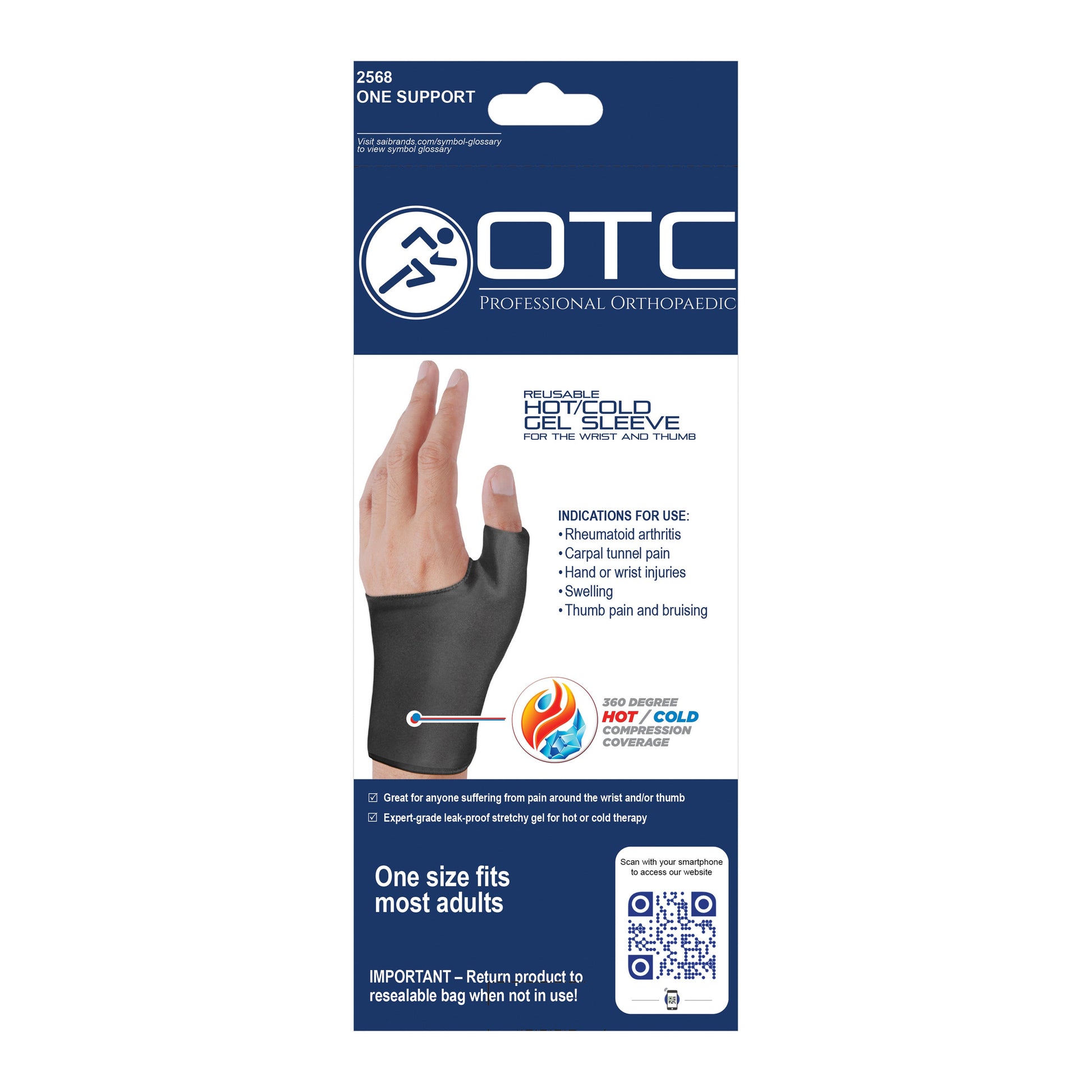 2568 / REUSABLE HOT/COLD GEL SLEEVE FOR WRIST AND THUMB