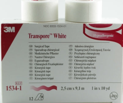 3M Transpore™ Tape, White, CASE