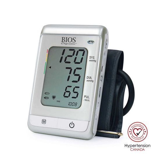 BIOS Blood Pressure Monitor with AFIB Screening, MAM Technology and PC Software