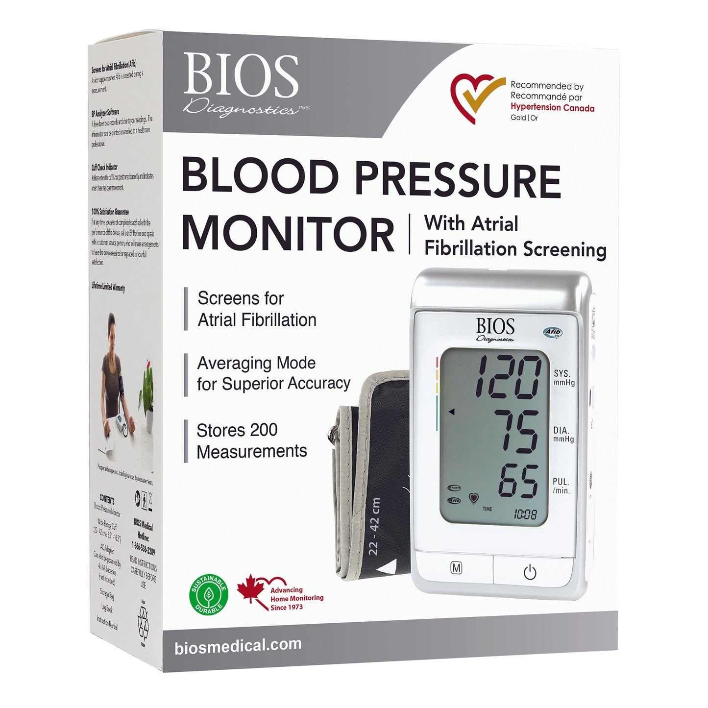 BIOS 3MS1-4Y Blood Pressure Monitor with AFIB Screening and MAM Technology