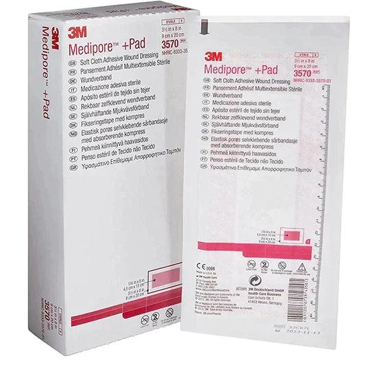 3M Medipore + Pad 3570 - (3.5"x8") - 25 Pads