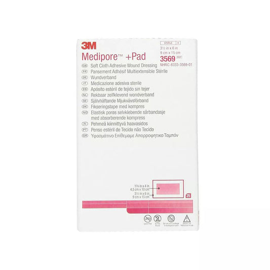 3M Medipore + Pad 3569 - (3 1/2"x6") - 25 Pads