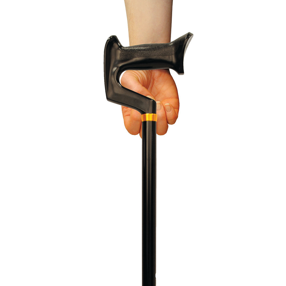 BIOS Living Orthopedic Cane with Angled Ergonomic Grip and One-Button Height Adjustment