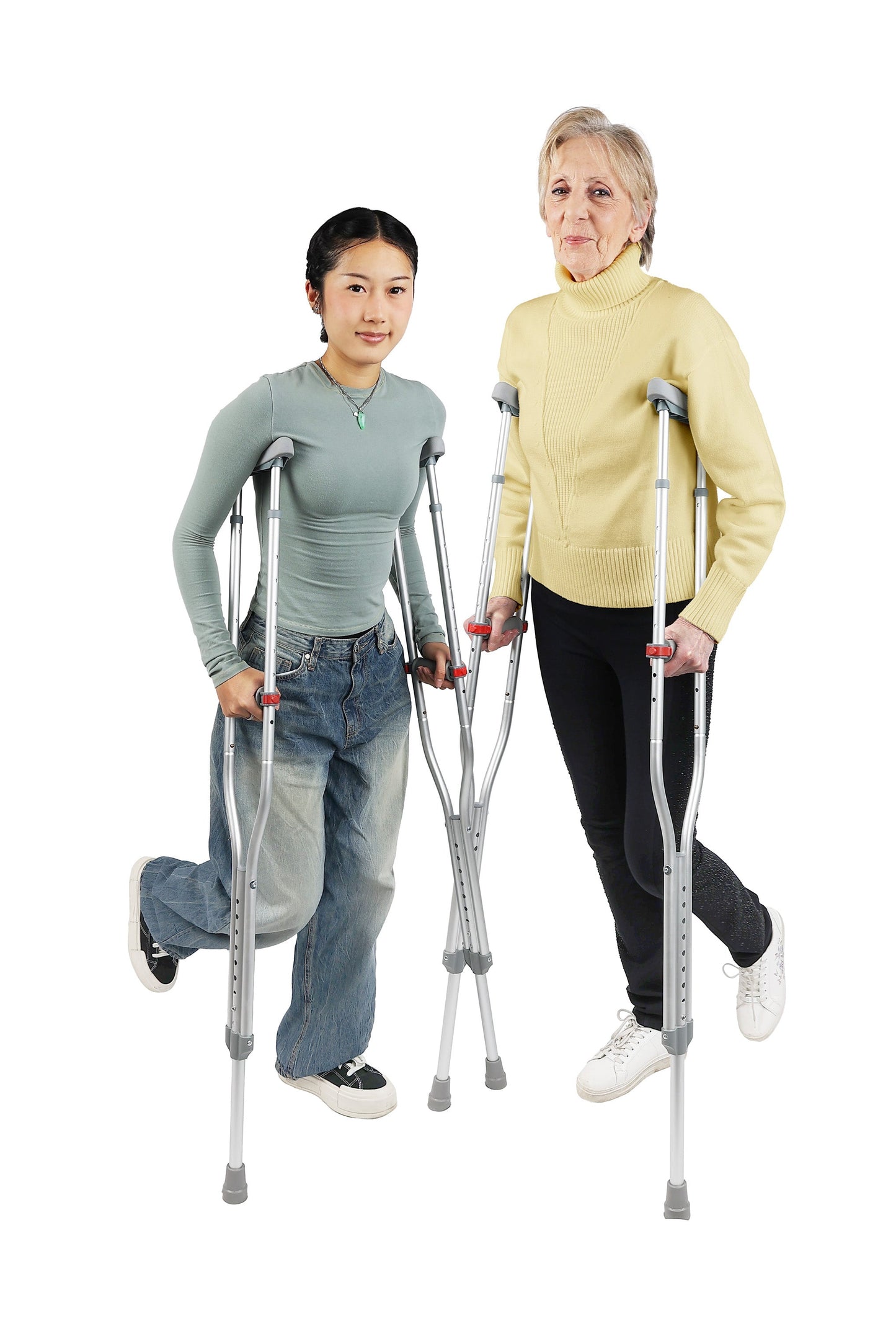 BIOS Living Universal Crutches with Tool-Free Adjustment for Children and Adults