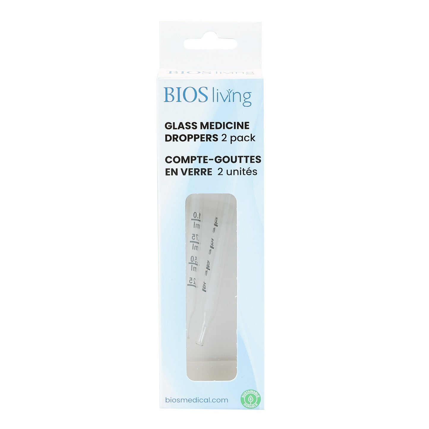 Glass Medicine Dropper 2 pack