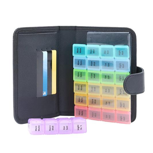 BIOS Living Pill Planner Wallet with 7 Removable Daily Trays and 4 Compartments Per Day