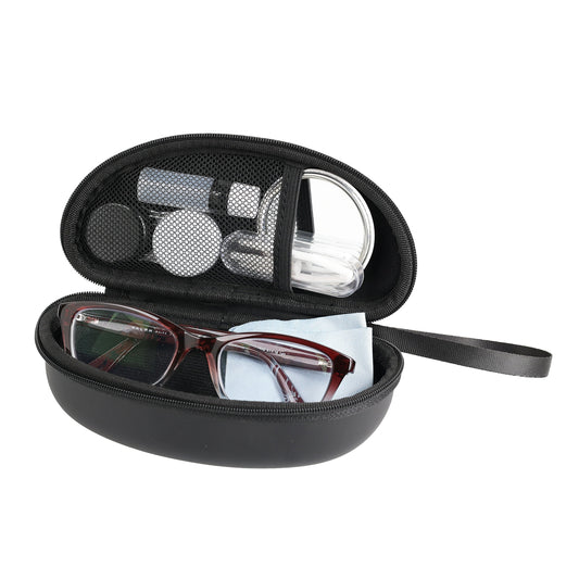 BIOS Living 2-in-1 Eyeglasses and Contact Lens Case with Zipper Closure