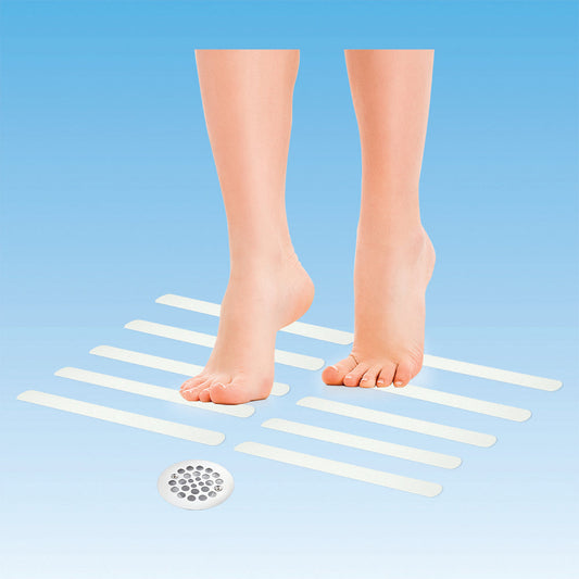 BIOS Living Self-Adhesive Anti-Slip Bath Strips for Tubs and Shower Floors – Pack of 12