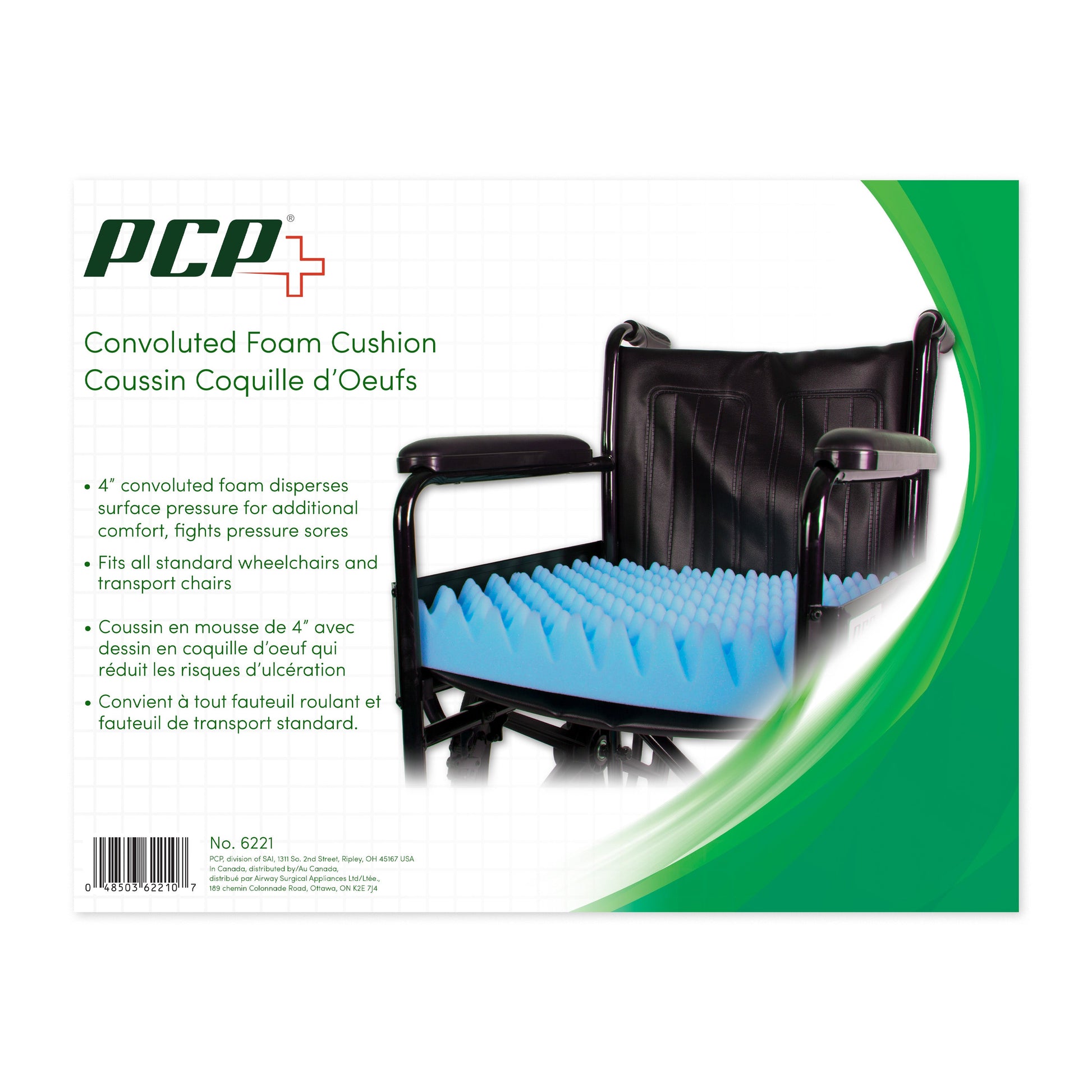 6221 / Convoluted Foam Wheelchair Cushion