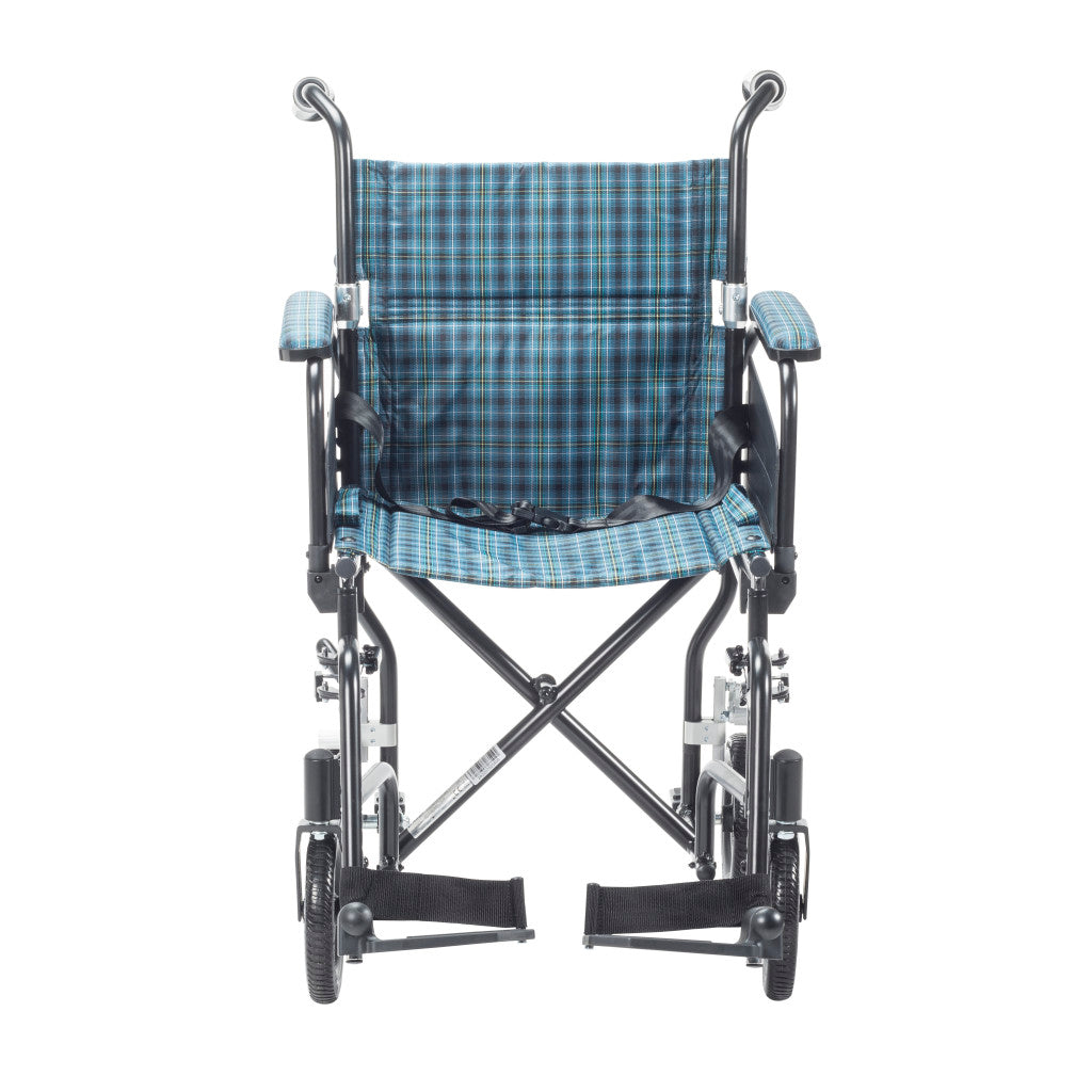 Airgo Comfort-Plus Lightweight Transport Chair – Flip-Back Arms, Shock-Absorbing Wheels, 300 lb