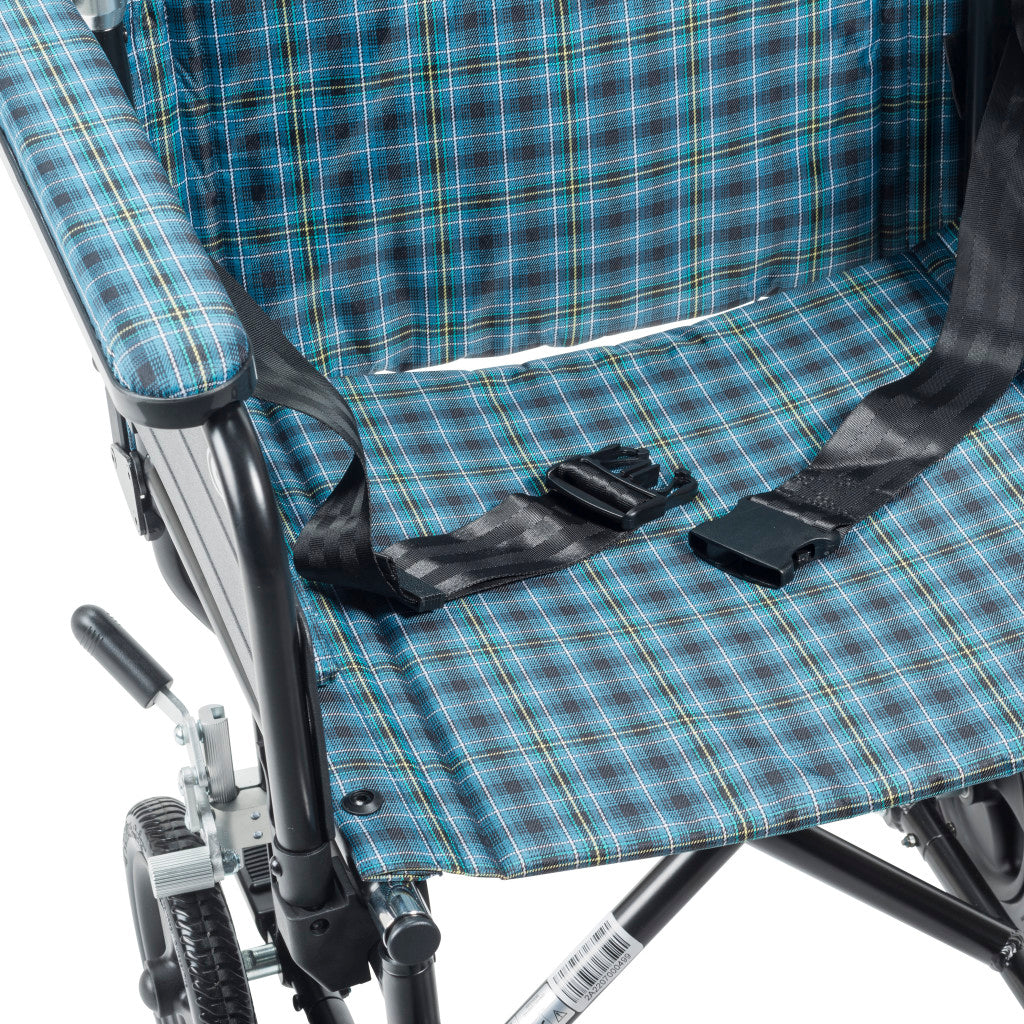 Airgo Comfort-Plus Lightweight Transport Chair – Flip-Back Arms, Shock-Absorbing Wheels, 300 lb