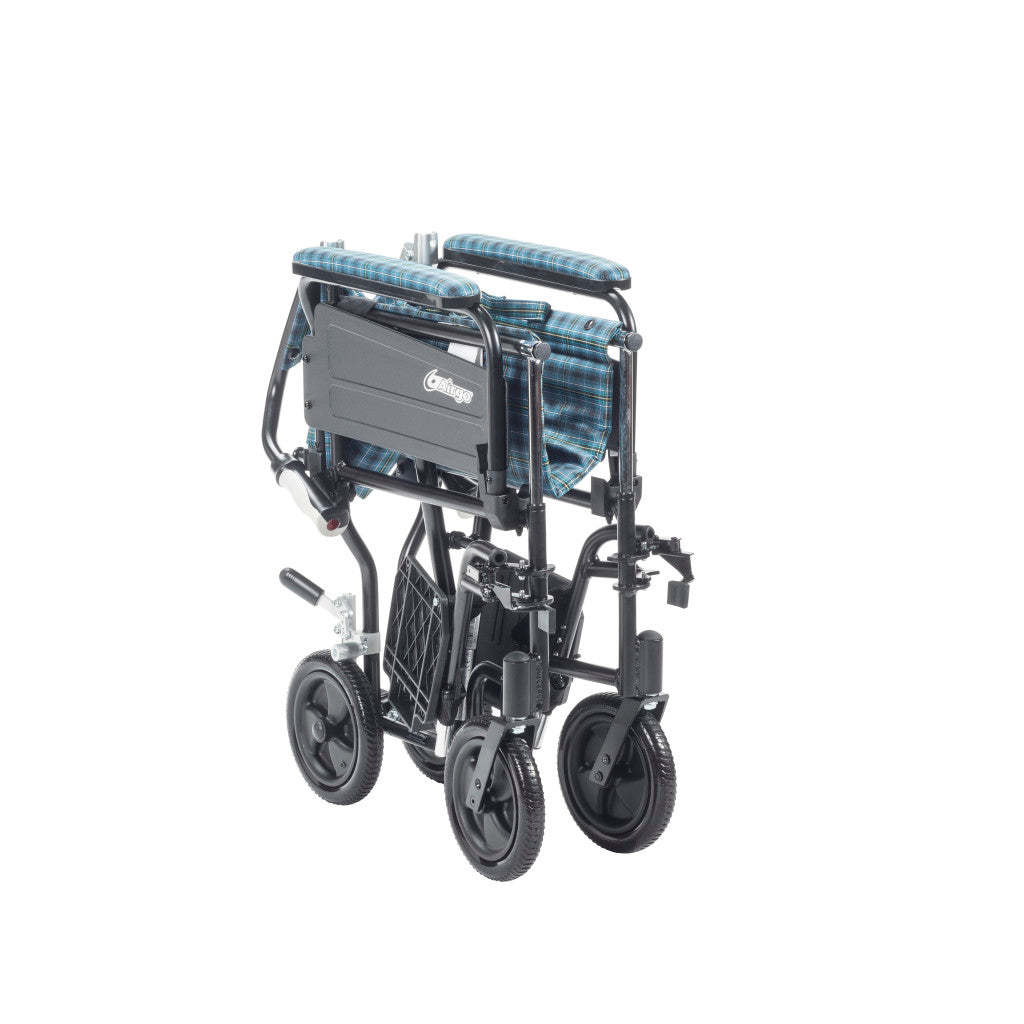 Airgo Comfort-Plus Lightweight Transport Chair – Flip-Back Arms, Shock-Absorbing Wheels, 300 lb