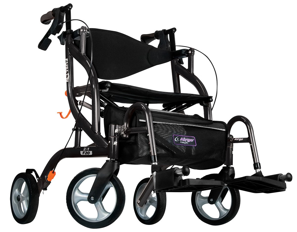 Airgo Fusion F20 Side-Folding Rollator & Transport Chair