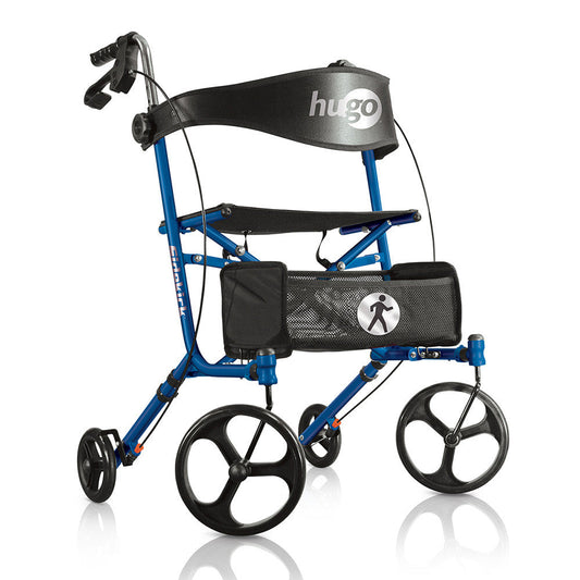 Sidekick Side-Folding Walker Rollator With Seat, Blueberry