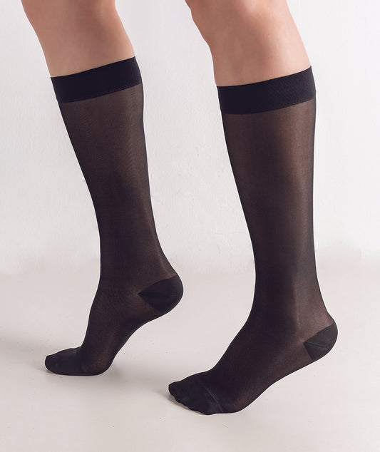 BIOS Living Women's Compression Knee Socks 15-20 mmHg in Black