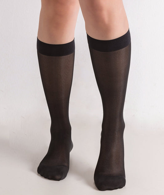 Women's Compression Knee Socks 20-30 mm Hg, Black