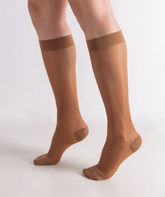 BIOS Living Women's Compression Knee Socks 20-30 mmHg in Beige