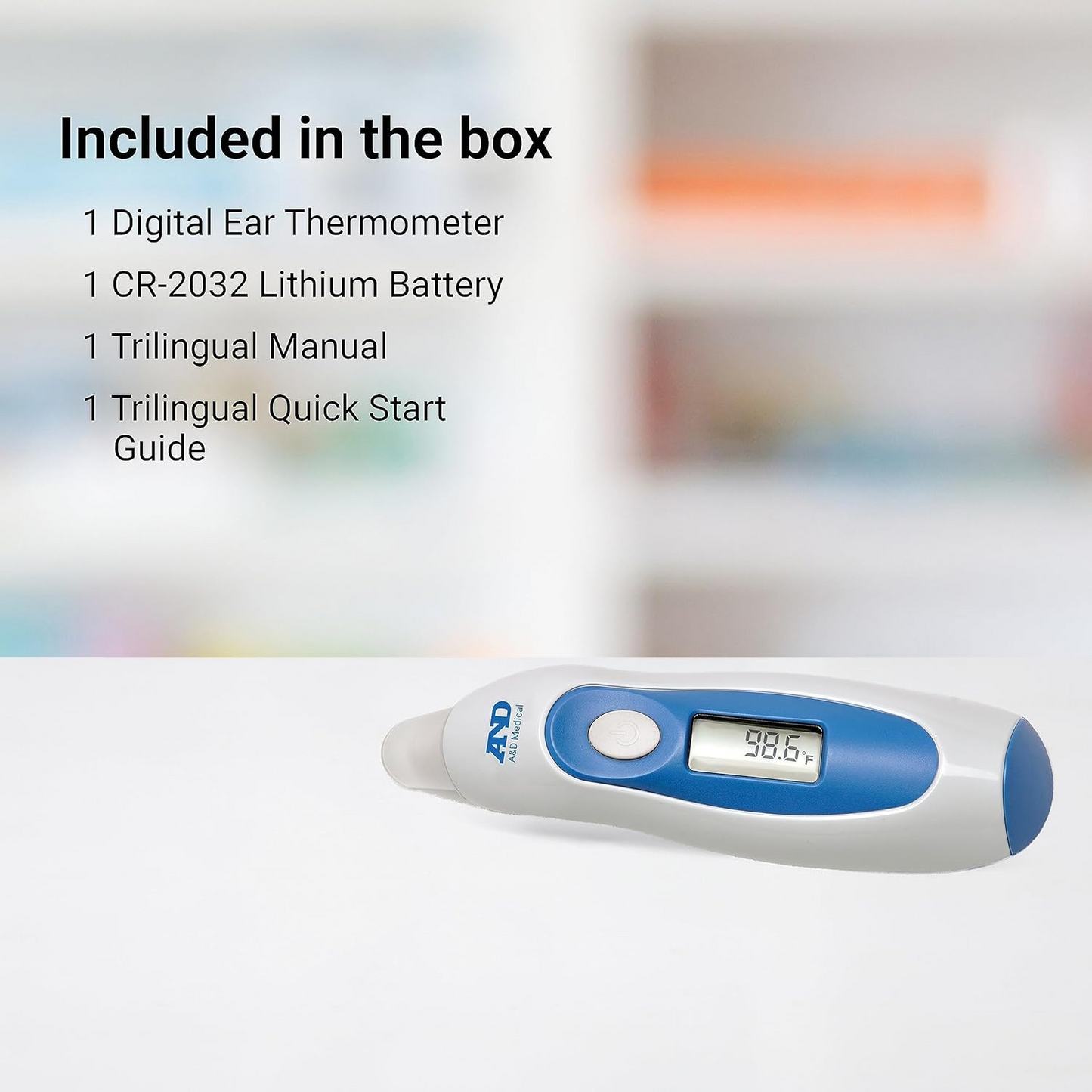 A&D Medical Digital Ear Thermometer, UT-302CN