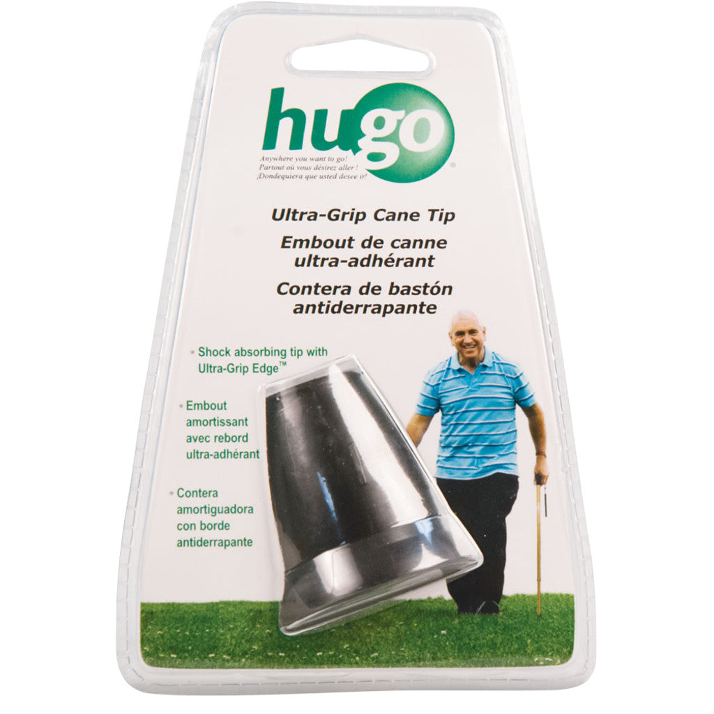 Hugo Ultra-Grip Edge Cane Tip with Bell Design – 0.75", Steel-Reinforced