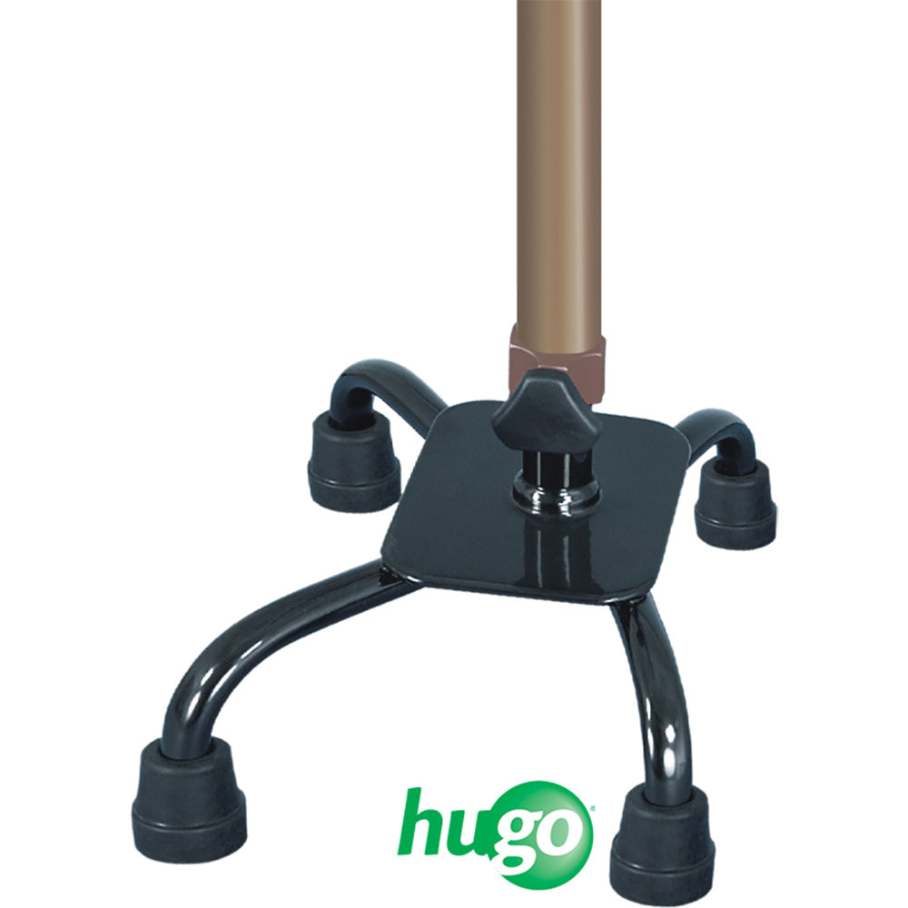 Adjustable Quad Cane for Right or Left Hand Use, Small Base, Cocoa