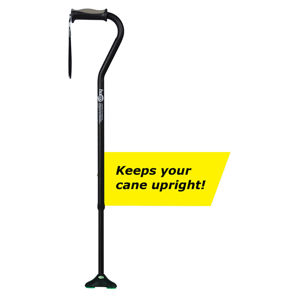Hugo Ergonomic Offset Handle Cane with QuadPod Cane Tip