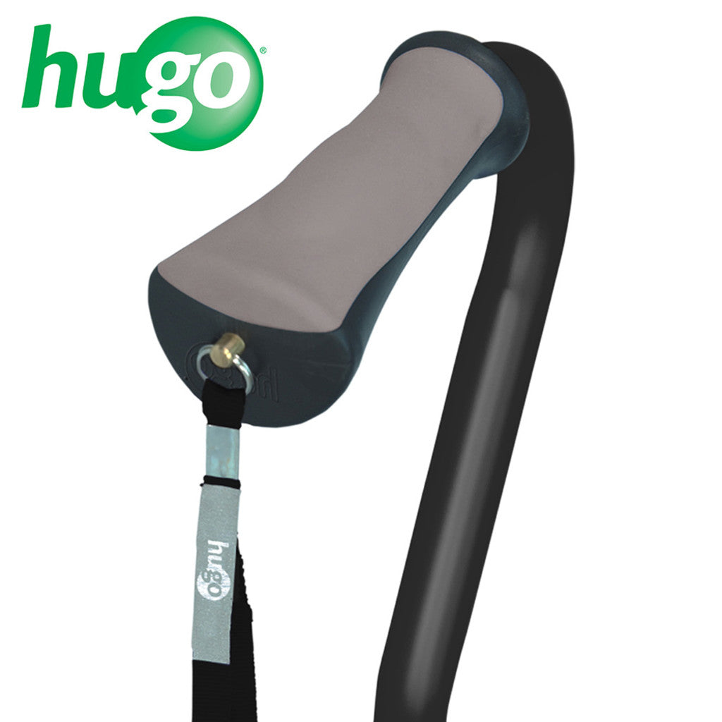 Hugo Ergonomic Offset Handle Cane with QuadPod Cane Tip