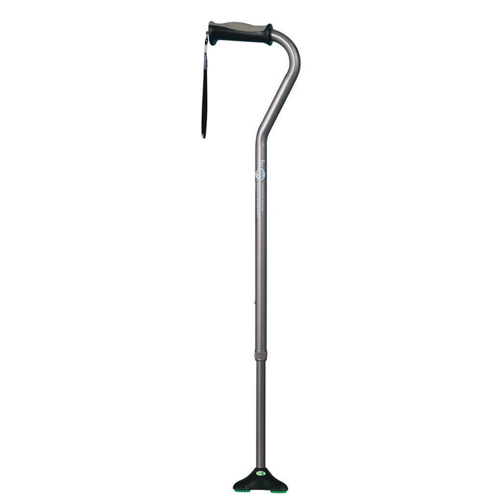 Hugo Ergonomic Offset Handle Cane with QuadPod Cane Tip