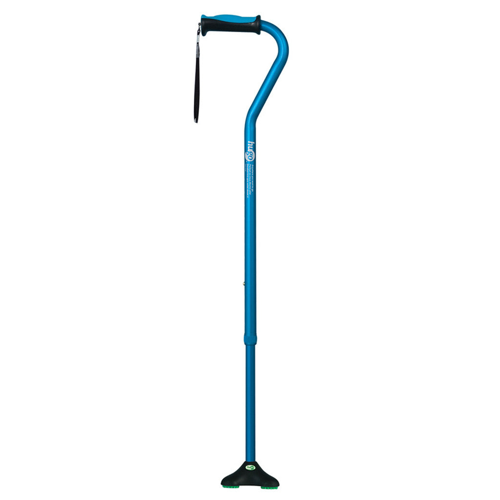 Hugo Ergonomic Offset Handle Cane with QuadPod Cane Tip