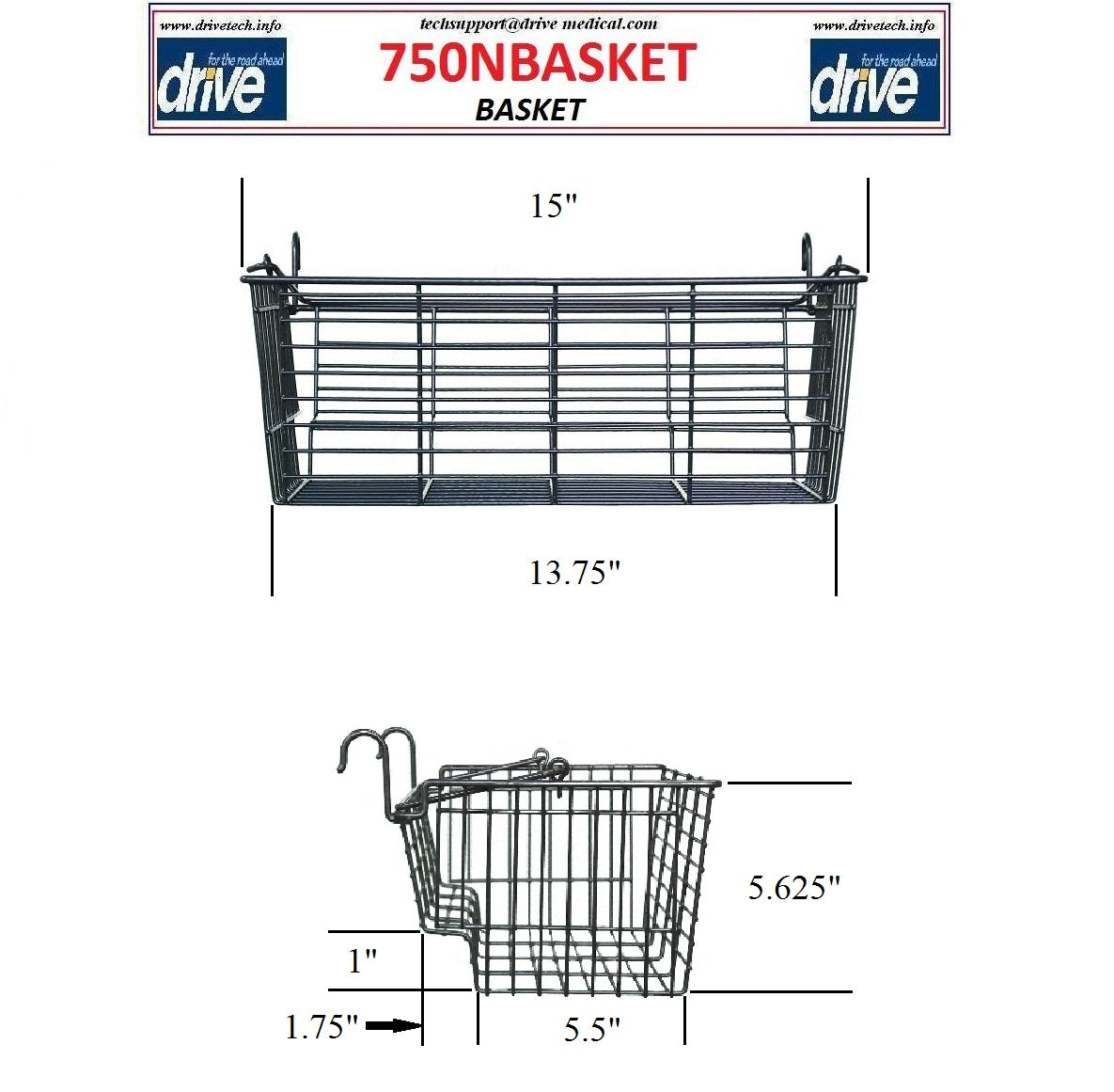 Baskets For 4-Wheel Rollators