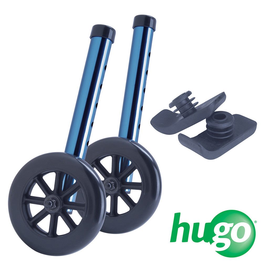 Hugo Walker With 5" Wheels and Plastic Glides, Sapphire Blue