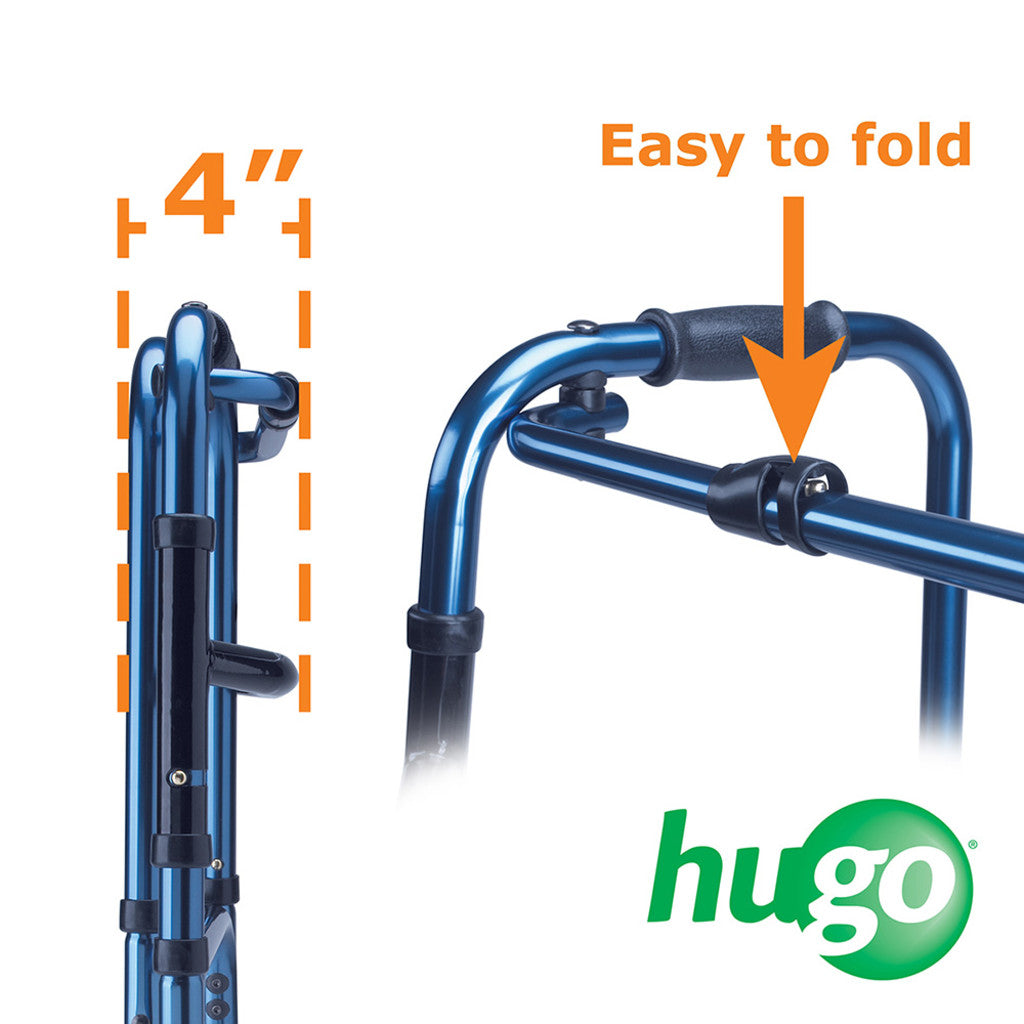 Hugo Walker With 5" Wheels and Plastic Glides, Sapphire Blue