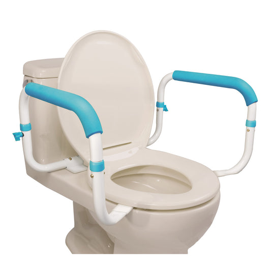 Toilet Safety Rails with Full-Length Padded Armrests – AquaSense, 300 lb Capacity