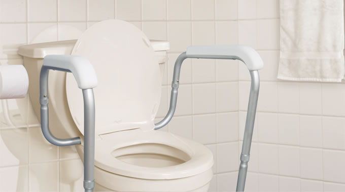 AquaSense Adjustable Toilet Safety Rails, to Floor