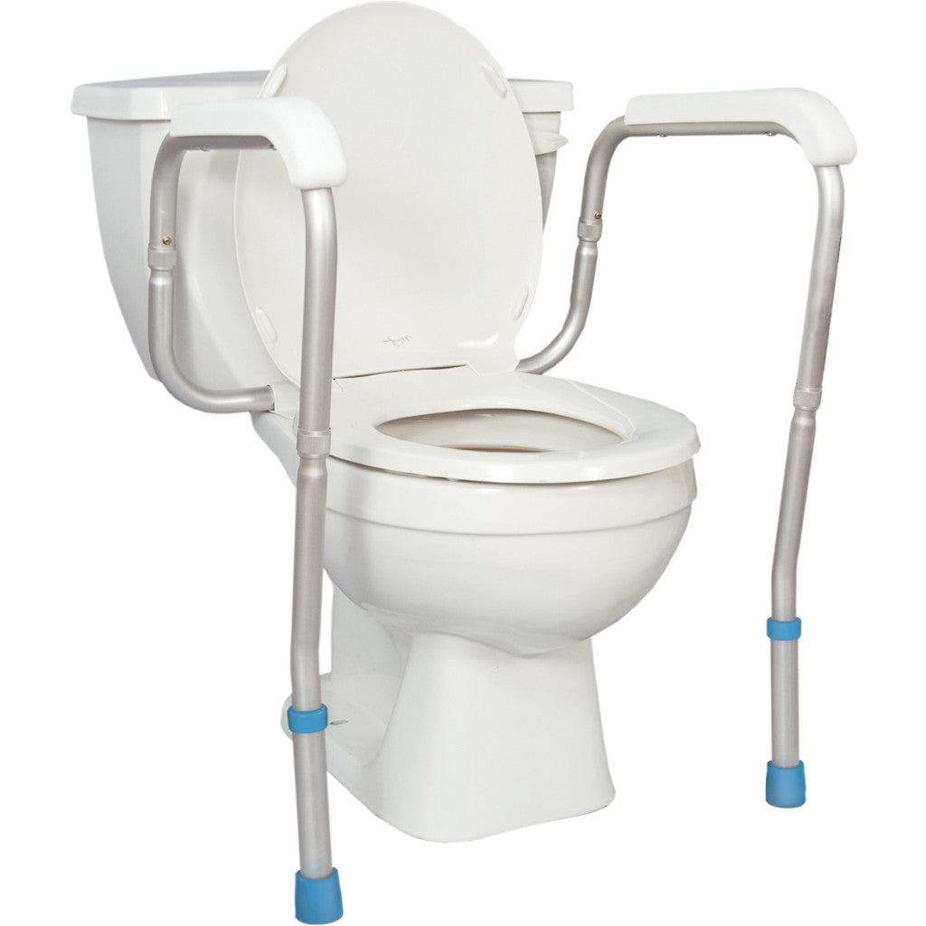 Floor-Supported Toilet Safety Rails – AquaSense, Adjustable Height & Width, 250 lb