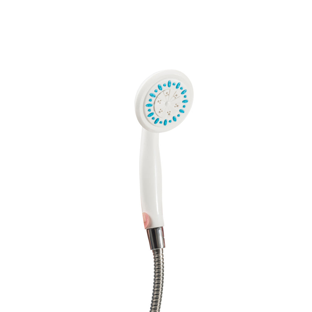 Handheld Shower Head with 80" Hose – AquaSense, 3 Spray Settings, White