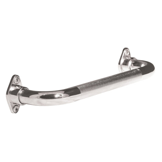 Knurled Chrome Grab Bar with Rotating Flange, 18"