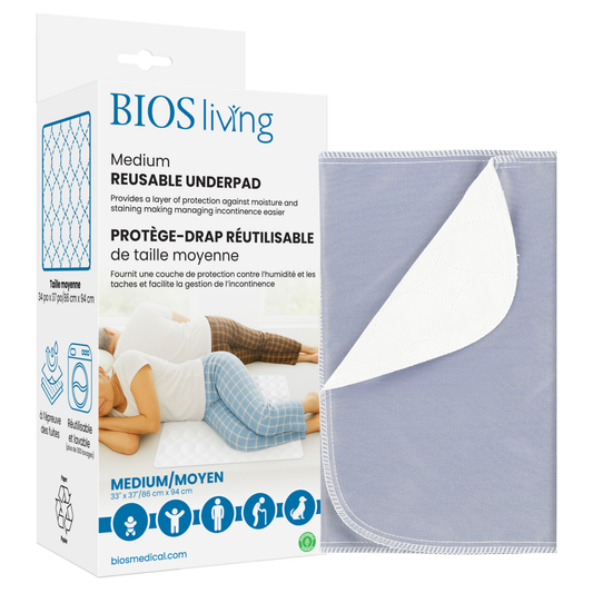 BIOS Living Reusable Washable Underpad with Non-Slip Bottom