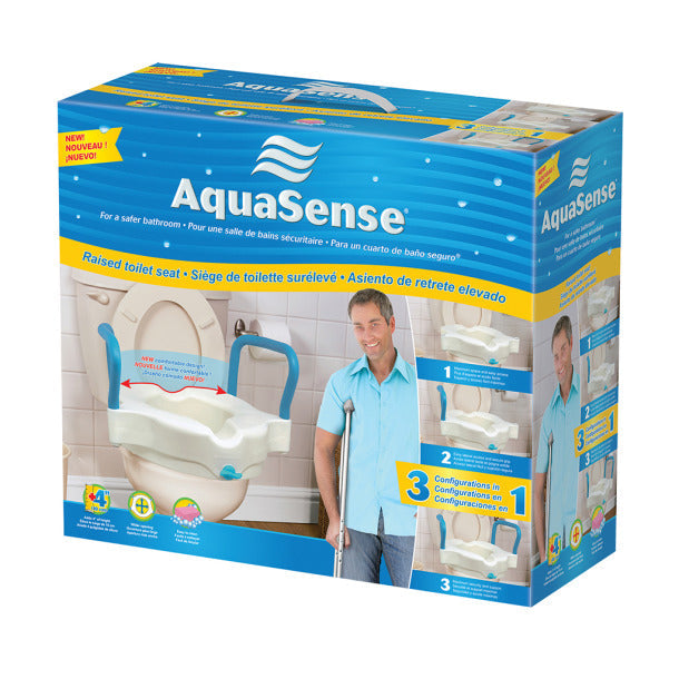 Aquasense 3-in-1 Raised Toilet Seat with 2" Height