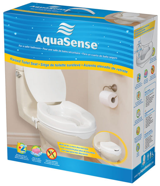 AquaSense 4" Elongated Raised Toilet Seat with Lid