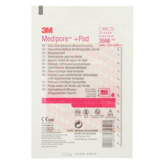 3M Medipore + Pad 3566 - (3.5"x4") - 25 Pads