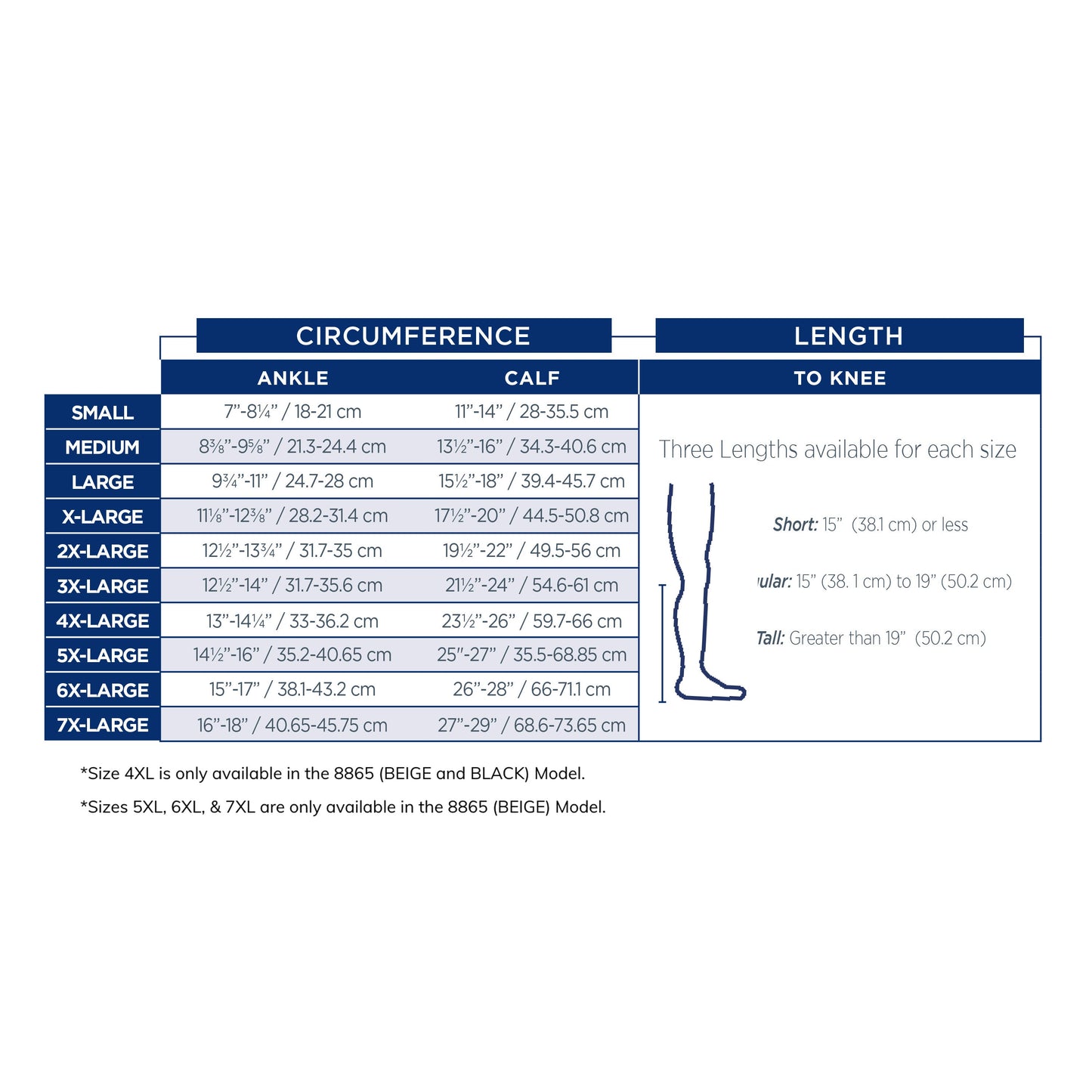 Medical Knee High Compression Stockings / Unisex / 8865 20-30 mmHg
