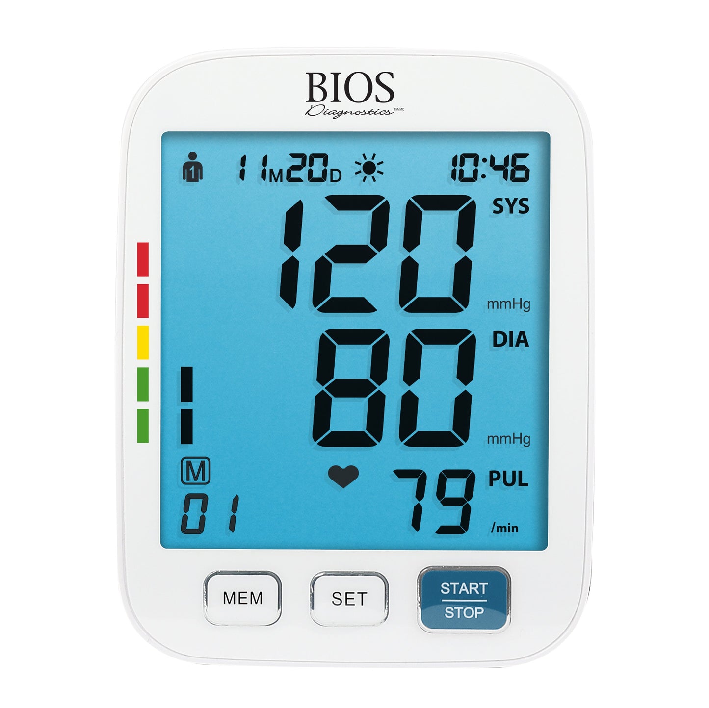BIOS BD290 Easy-to-Read Blood Pressure Monitor with Large Backlit Display