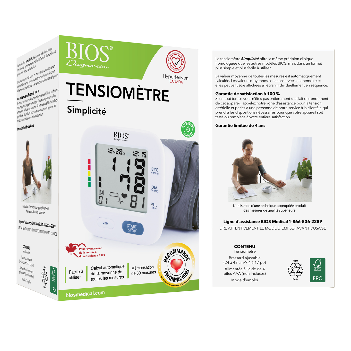 Blood Pressure Monitor Device - Simplicity; The #1 Canadian Blood Pressure Manufacturer*