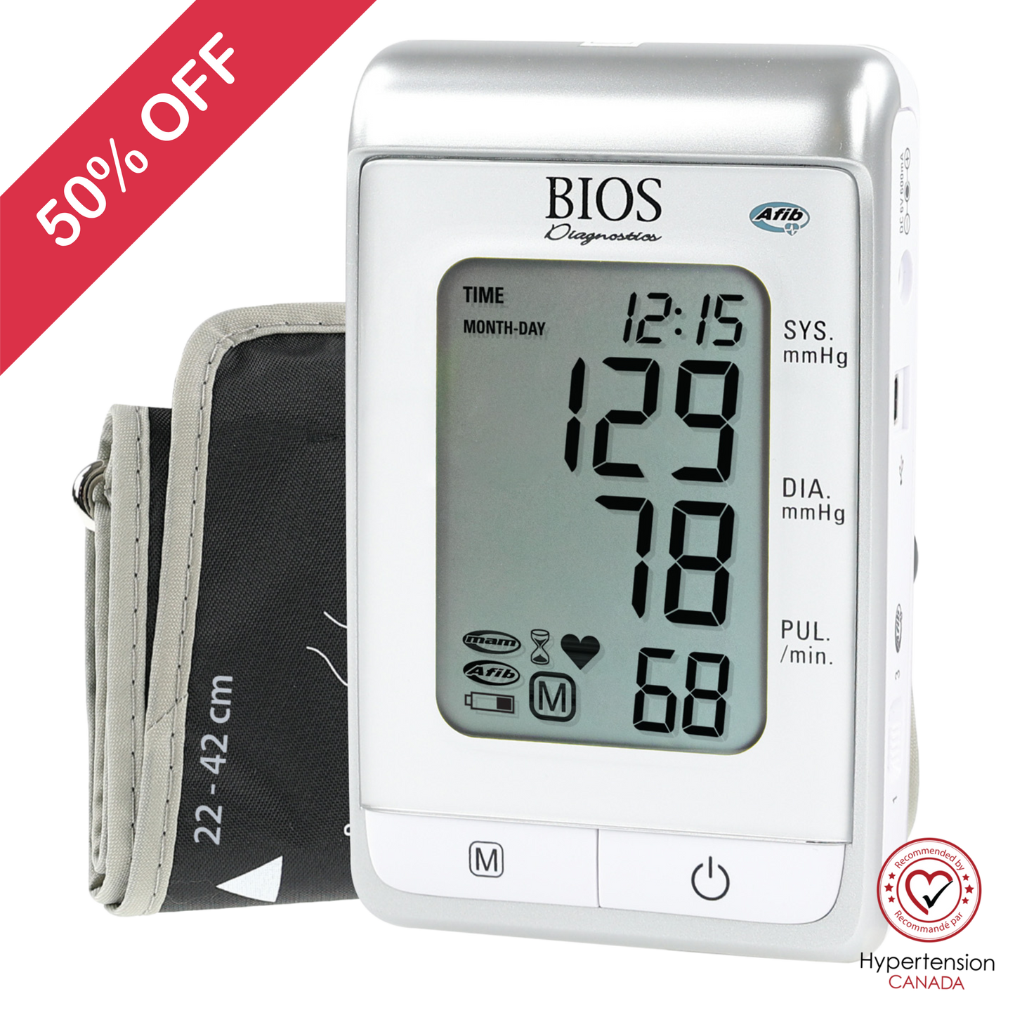 BIOS BD350 Blood Pressure Monitor with AFIB Screening and MAM Technology