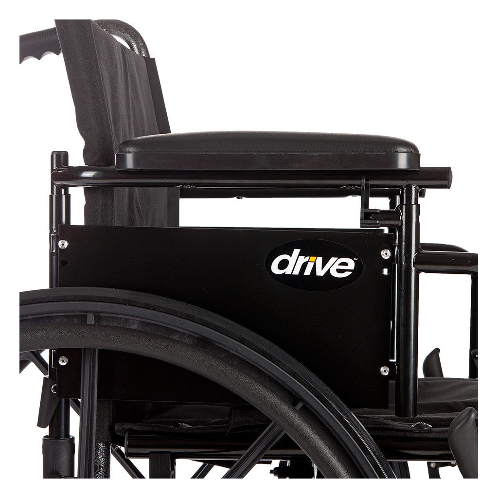 Drive Medical Cruiser X4 Lightweight Dual Axle Wheelchair – Desk Arms, Elevating Leg Rests, 18" Seat