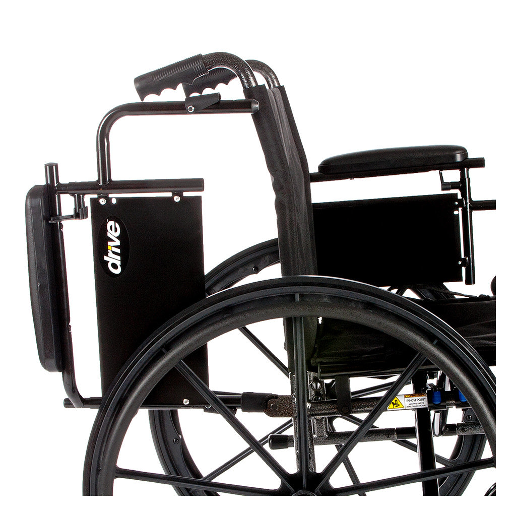 Drive Medical Cruiser X4 Lightweight Dual Axle Wheelchair – Desk Arms, Elevating Leg Rests, 18" Seat