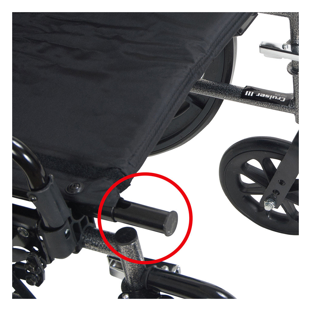 Drive Medical Cruiser X4 Lightweight Dual Axle Wheelchair – Desk Arms, Elevating Leg Rests, 18" Seat