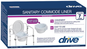 Commode Pail Liners – Drive Medical, Box of 7, Super Absorbent, Single-Use