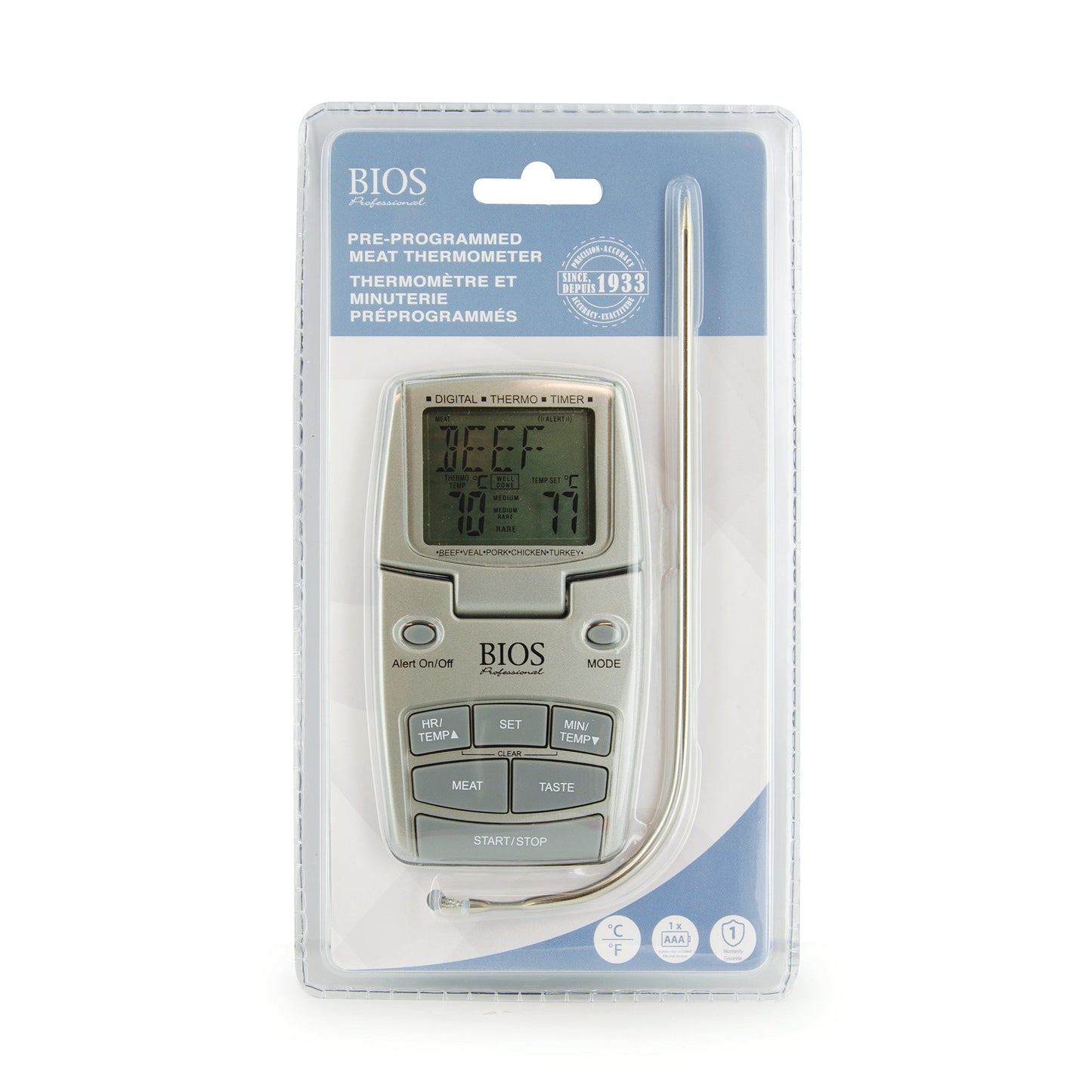 Pre-Programmed Meat and Poultry Thermometer Timer